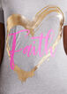 Faith Metallic Heart Graphic Tee, Heather Grey image number 1