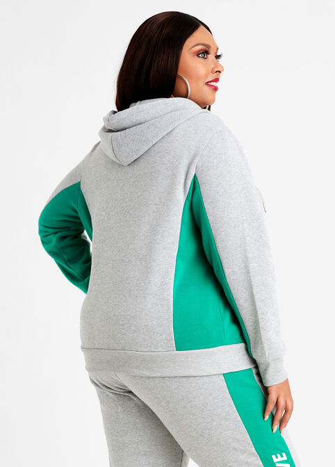 Learn To Love Colorblock Hoodie, Heather Grey image number 1