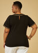 Chain Trimmed Jersey Tee, Black image number 1