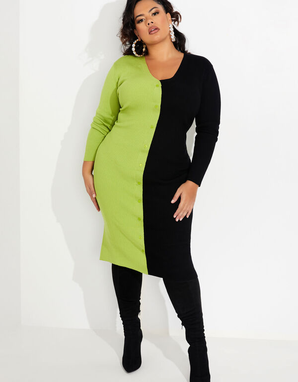 The Ameir Sweater Dress, LIME PUNCH image number 0