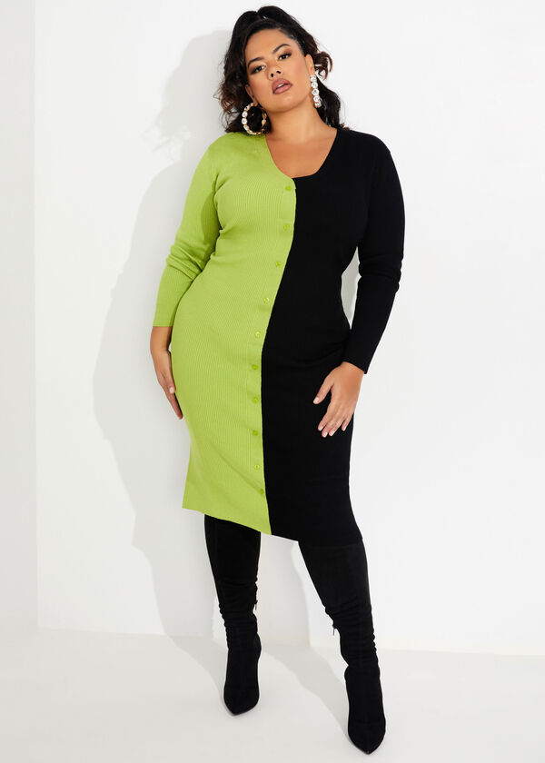 The Ameir Sweater Dress, LIME PUNCH image number 0