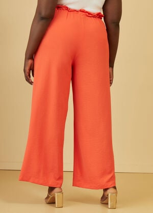 Gathered Straight Leg Pants, Orange image number 1