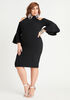 Black Cold Shoulder Pique Dress, Black image number 0