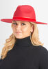 Faux Suede Trimmed Fedora, Barbados Cherry image number 0