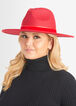 Faux Suede Trimmed Fedora, Barbados Cherry image number 0