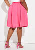 Pleated Stretch Crepe A Line Skirt, Fuchsia image number 1