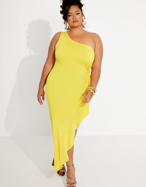 The Shayla Bodycon Dress, Cyber Yellow image number 0