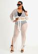 Open Knit Crop Top & Pants Set, White image number 0