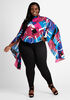 Fashion Printed Crepe Blouse, Fuchsia Red image number 0