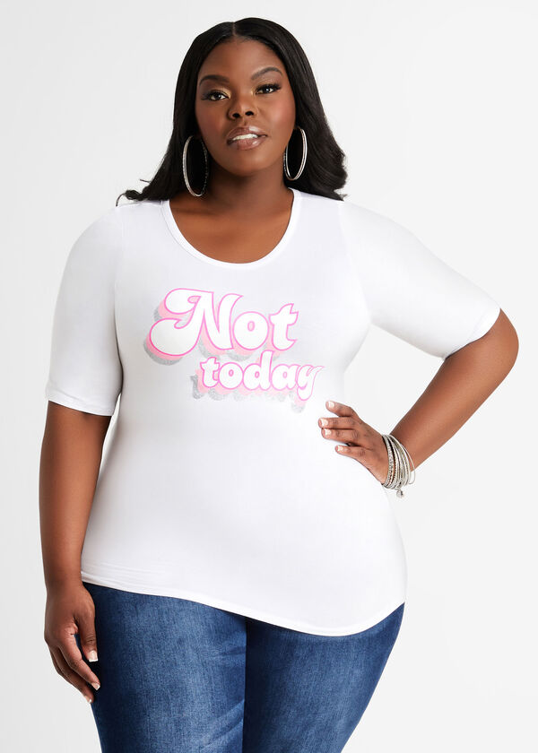 Not Today Graphic Tee, White image number 0