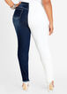 Distressed Two Tone Skinny Jeans, Dk Rinse image number 1