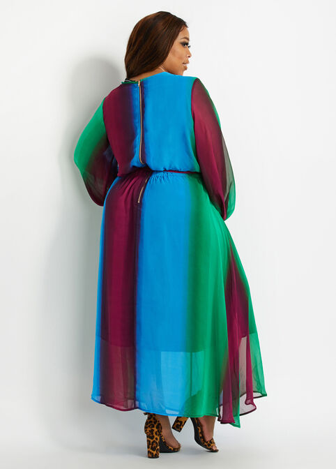 Tall Belted Stripe Wrap Dress, Multi image number 1