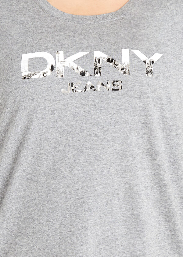 DKNY Jeans Logo Graphic Tee, Heather Grey image number 1