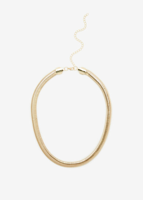 Gold Thick Snake Chain Necklace, Gold image number 0