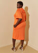 She Graphic Hooded Dress, Orange image number 1