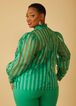 Striped Organza Blouse, Jelly Bean image number 1