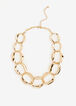 Gold Textured Chain Link Choker, Gold image number 0