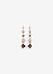 Two Tone Bead Drop Earrings, Black image number 0