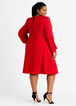 Button Trim Keyhole Sheath Dress, Red image number 1