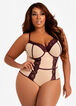 Sheer & Lace Lingerie Bodysuit, Nude image number 0