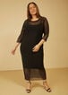 Layered Maxi Bodycon Dress, Black image number 3