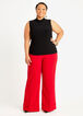 Red Hi Rise Cuffed Wide Leg Pant, Red image number 2