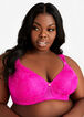 Lace Full Coverage Butterfly Bra, Magenta image number 0