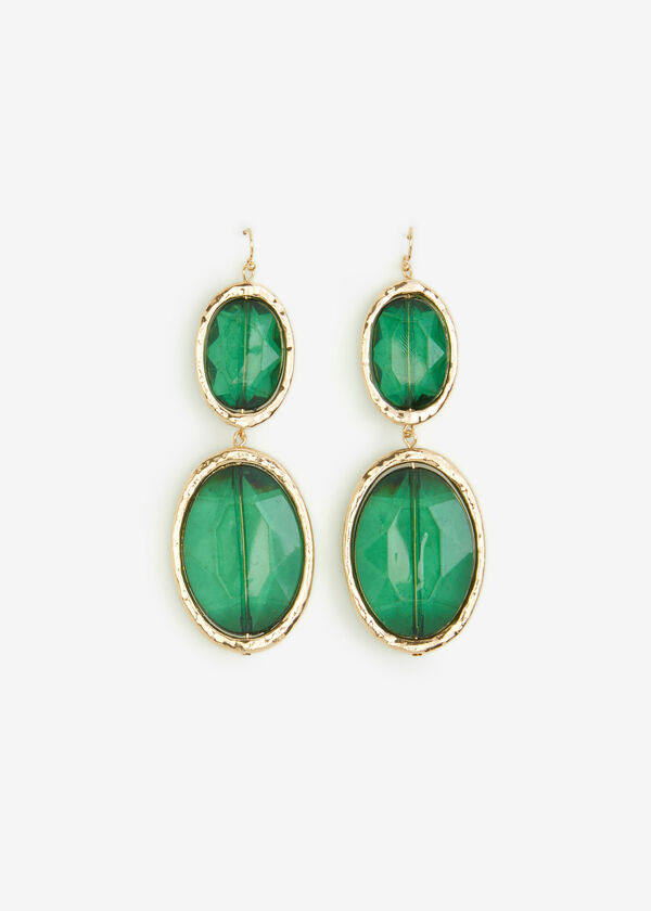 Stone Gold Tone Drop Earrings, EDEN image number 0