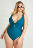 Nicole Miller Twisted Swimsuit, Green image number 0