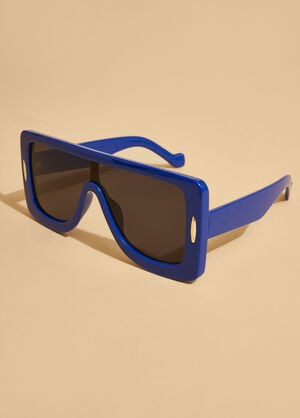 Plastic Shield Sunglasses, Blue image number 1