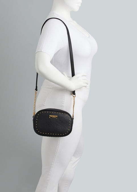 Bebe Shelly Studded Crossbody Bag, Black image number 2
