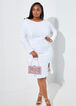 Sequined Open Back Midi Dress, White image number 0