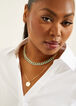 Gold Tone Cuban Link Necklaces, Ice Green image number 3
