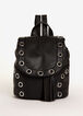 Grommet Faux Leather Backpack, Black image number 0