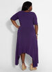Asymmetric T-Shirt Midi Dress, Purple image number 1