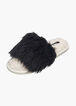 Nine West Fuzzy Slide Sandals, Black image number 0