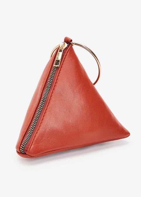 Faux Leather Triangle Bag, Rooibos image number 0
