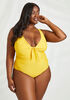 Nicole Miller Knotted Swimsuit, Yellow image number 0