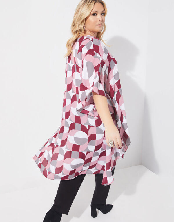 Abstract Print Hi Low Tunic, Foxglove image number 1