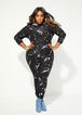 Trendy Plus Size Paint Splatter Joggers Athleisure Hoodie Two Piece Set image number 0
