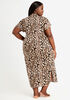 Cozy Lounge Leopard Rib Maxi Dress, Brown Animal image number 1