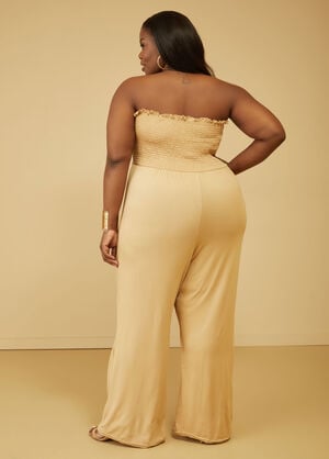 Strapless Lace Up Jumpsuit, Incense image number 1