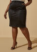 Snap Detailed Striped Skirt, Black image number 2