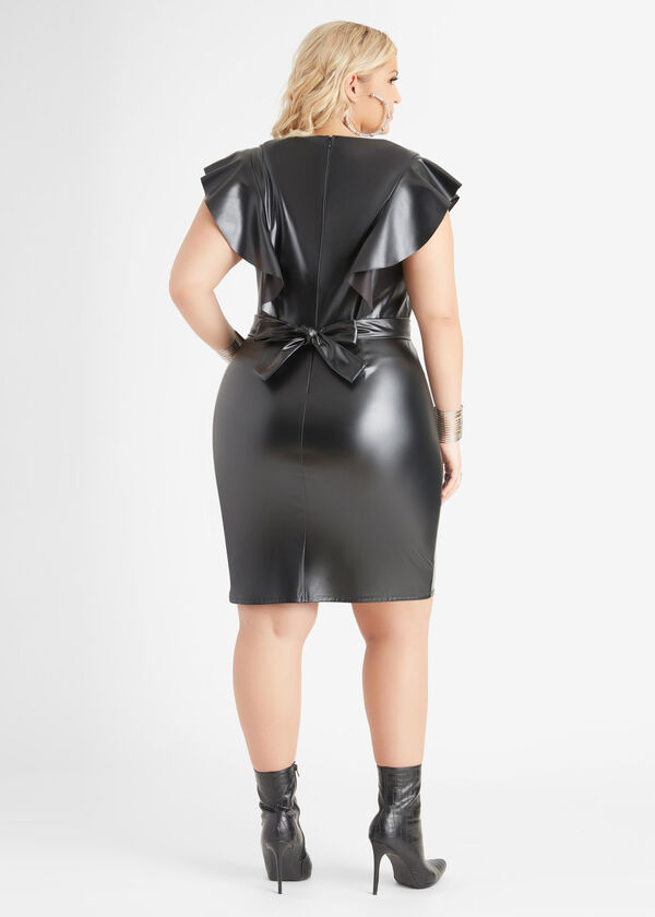 Plus Size dress vegan leather dresses trendy plus size bodycon dress
