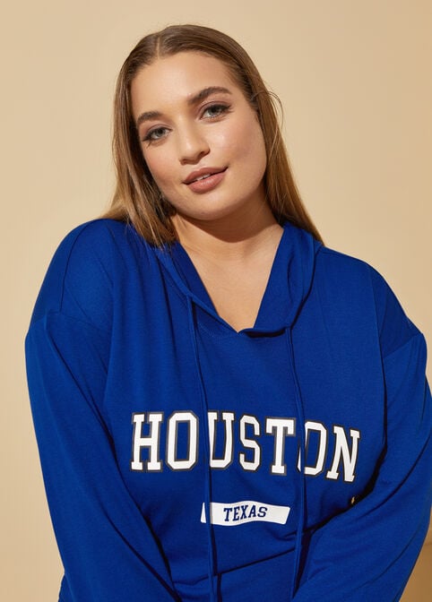 Houston Ruched Hoodie Dress, Sodalite image number 3