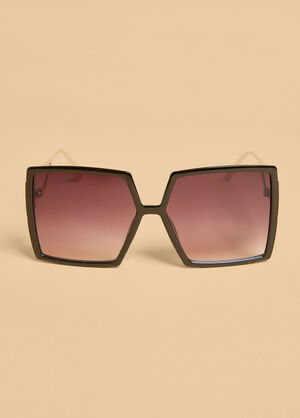 Oversized Square Framed Sunglasses, Black image number 0