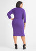 Belted Ribbed Knit Sweater Dress, Acai image number 1