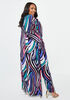 Swirl Print Stretch Knit Duster, Multi image number 1