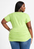 Striped Ruched Tee, Parrot Green image number 1