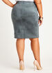 Faux Suede Moto Pencil Skirt, Silver Filigree image number 1
